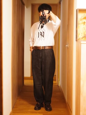 「アイテム（財布/小物）」を使った、dosei72_モノトーンおじさんさん（メンズ・168cm）の秋コーディネート