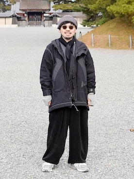 「JOURNAL STANDARD relume（ジャーナルスタンダード　レリューム）のアイテム」を使った、モノトーンコーデおじさんさん（メンズ・168cm）の冬コーディネート