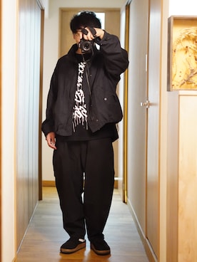 「アイテム（モッズコート）」を使った、dosei72_モノトーンおじさんさん（メンズ・168cm）の秋コーディネート