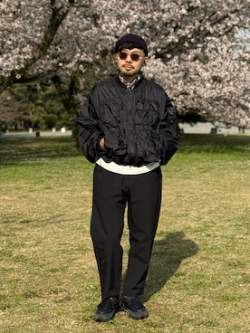 「BEAMS（ビームス）のアイテム」を使った、dosei_モノトーンコーデさん（メンズ・168cm）の春コーディネート
