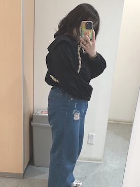 「AS KNOW AS plus（アズノゥアズプラス）のアイテム（パンツ）」を使った、ぴよさん（レディース・155cm）の冬コーディネート