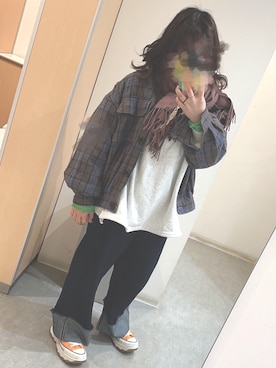 「Heather（ヘザー）のアイテム（その他アウター）」を使った、ぴよさん（レディース・155cm）の冬コーディネート