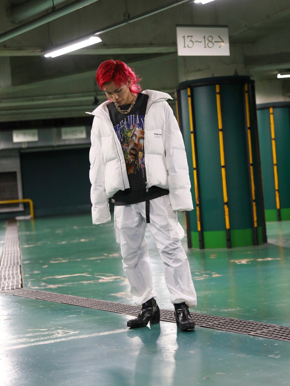 「LEGENDAのDeformation Stand Padding Blouson（ブルゾン、ブルー系）」を使った、LEGENDA_TOKYOさん（メンズ・177cm）の冬コーディネートの1枚目の写真