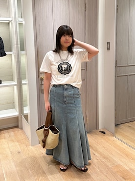 「アイテム（シューズ、ゴールド系）」を使った、qut3e78さん（レディース・161cm）の夏コーディネート