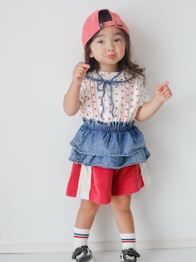 「VANS(バンズ)のアイテム」を使った、pikariさん(キッズ・90cm)の夏コーディネート