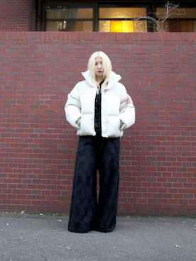 「レディースファッション」｜「アイテム（ジャケット/アウター）」を使った、猫is my god.さん（レディース・157cm）の冬コーディネート