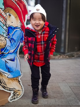 minimodeさん（キッズ・100cm）の冬コーディネート