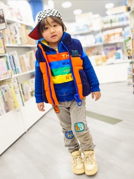 「MARC JACOBS（マークジェイコブス）のアイテム」を使った、minimodeさん（キッズ・110cm）の冬コーディネート