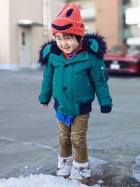 「EMU Australia（エミューオーストラリア）のアイテム」を使った、minimodeさん（キッズ・110cm）の冬コーディネート