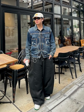 「アイテム（デニムジャケット）」を使った、keito2293さん（メンズ・184cm）の冬コーディネート