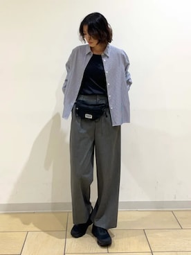 「On（オン）のアイテム」を使った、猪飼さん（レディース・169cm）の秋コーディネート