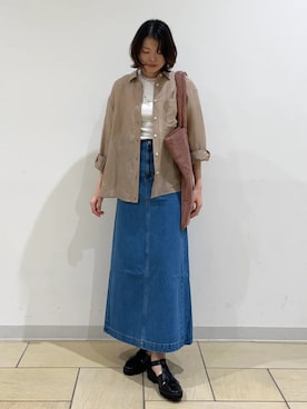 「オーバーシャツ」｜猪飼さん（レディース・169cm）の春コーディネート