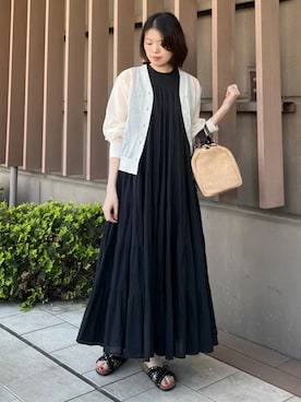 「ORSETTO（オルセット）のORSETTO: BOSTON（ボストンバッグ、ブラウン系）」を使った、猪飼さん（レディース・169cm）の春コーディネート