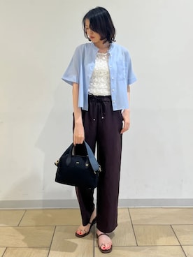 「SHIPS（シップス）のアイテム（タンクトップ）」を使った、猪飼さん（レディース・169cm）の夏コーディネート
