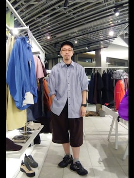 「EKAL（エカル）のアイテム」を使った、工藤寧さん（メンズ・176cm）の春コーディネート