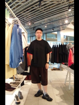 「EKAL（エカル）のアイテム」を使った、工藤寧さん（メンズ・176cm）の春コーディネート