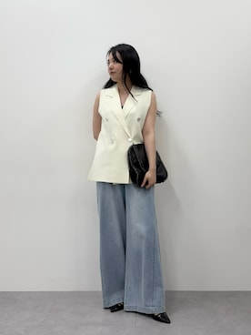 「スタッフ」｜ゆらりさん（レディース・154cm）の春コーディネート