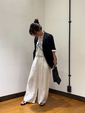 「ATON（エイトン）のアイテム」を使った、シナガワさん（レディース・158cm）の春コーディネート