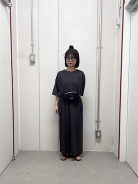 「URBAN RESEARCH DOORS（アーバンリサーチドアーズ）のライトリップボディバッグ(KIDS)（その他、ブラック系）」を使った、runa さん（レディース・155cm）の夏コーディネート