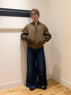 「URBAN RESEARCH DOORS(アーバンリサーチドアーズ)のアイテム(MA-1)」を使った、runa さん(レディース・155cm)の秋コーディネート
