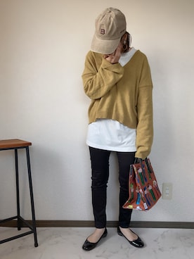 「FRAMeWORK（フレームワーク）のアイテム（帽子）」を使った、uaさん（レディース・153cm）の秋コーディネート
