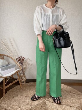 「rectangle（レクタングル）のアイテム（パンツ）」を使った、uaさん（レディース・153cm）の春コーディネート