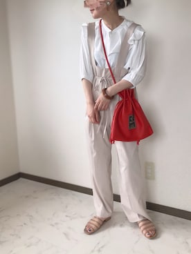 「byあしながおじさん」｜「アイテム（オールインワン・サロペット）」を使った、uaさん（レディース・153cm）の夏コーディネート