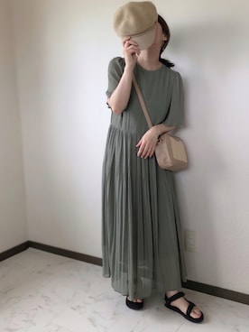 「polcadot」｜「アイテム（ワンピース/ドレス）」を使った、uaさん（レディース・153cm）の夏コーディネート