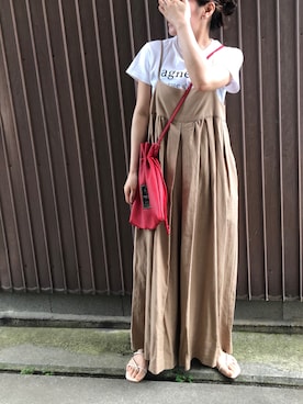 「URBAN RESEARCH ROSSO」｜「アイテム（オールインワン・サロペット）」を使った、uaさん（レディース・153cm）の夏コーディネート