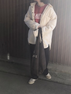 「Ciena」｜「アイテム（スウェット）」を使った、uaさん（レディース・153cm）の秋コーディネート