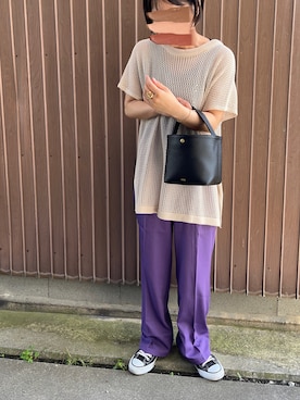 「CENE（セネ）の【CENE】セネ/ ビッククロスリング（リング）」を使った、uaさん（レディース・154cm）の秋コーディネート