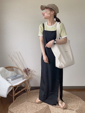 「FRAMeWORK（フレームワーク）のアイテム（帽子）」を使った、uaさん（レディース・153cm）の夏コーディネート