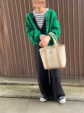 「キャミワンピ」｜「アイテム（サロペット/オーバーオール）」を使った、uaさん（レディース・153cm）の春コーディネート