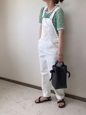 「EDWIN（エドウィン）のアイテム（オールインワン・サロペット）」を使った、uaさん（レディース・153cm）の夏コーディネート