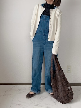 「Simplicite（サンプリシテ）のアイテム（オールインワン・サロペット）」を使った、uaさん（レディース・153cm）の冬コーディネート