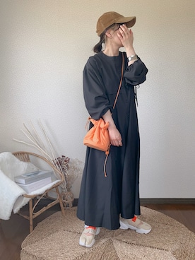 「ごきげんウィーク」｜「アイテム（シャツワンピース）」を使った、uaさん（レディース・153cm）の春コーディネート