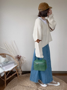 「chiiiibag」｜「アイテム（スカート）」を使った、uaさん（レディース・154cm）の春コーディネート