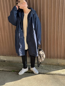 「coen」｜「アイテム（モッズコート）」を使った、uaさん（レディース・153cm）の秋コーディネート