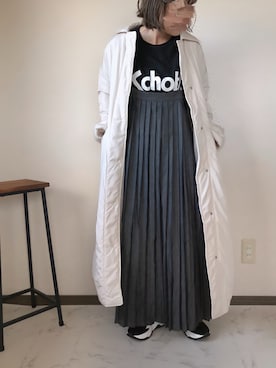 「Libra Cue（リブラ キュー）のアイテム（ステンカラーコート）」を使った、uaさん（レディース・153cm）の秋コーディネート