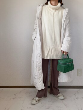 「Libra Cue（リブラ キュー）のアイテム（ステンカラーコート）」を使った、uaさん（レディース・153cm）の秋コーディネート