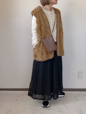 「クリスプ」｜「アイテム（アクセサリー）」を使った、uaさん（レディース・153cm）の冬コーディネート