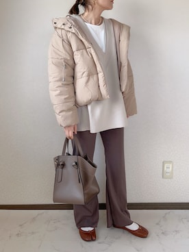 「クリスプ」｜「アイテム（ダウンジャケット/コート）」を使った、uaさん（レディース・153cm）の冬コーディネート