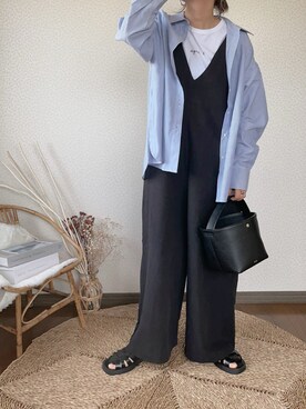 「アニエスベー」｜「アイテム（サロペット/オーバーオール）」を使った、uaさん（レディース・153cm）の春コーディネート