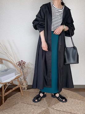 「ごきげんウィーク」｜「アイテム（ステンカラーコート）」を使った、uaさん（レディース・153cm）の春コーディネート