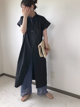 「byあしながおじさん」｜「アイテム（シャツワンピース）」を使った、uaさん（レディース・153cm）の夏コーディネート