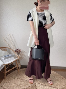 「chiiiibag」｜「アイテム（スカート）」を使った、uaさん（レディース・154cm）の夏コーディネート