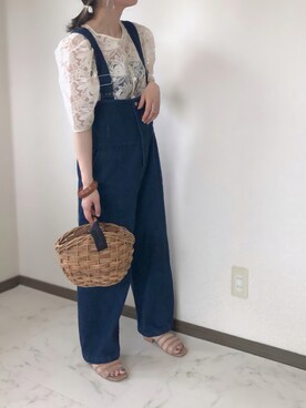 「byあしながおじさん」｜「アイテム（オールインワン・サロペット）」を使った、uaさん（レディース・153cm）の夏コーディネート