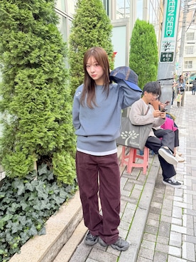 「アイテム（キャップ）」を使った、虹さん（レディース・151cm）の秋コーディネート