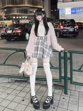 「YOSUKE（ヨースケ）のアイテム」を使った、ももりりさん（レディース・156cm）の冬コーディネート