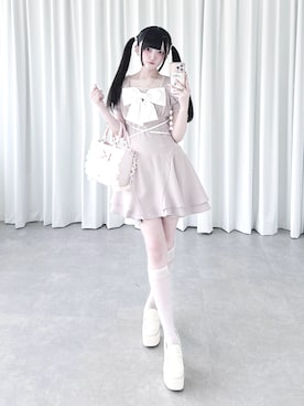 「量産型」｜ももりりさん（レディース・156cm）の夏コーディネート